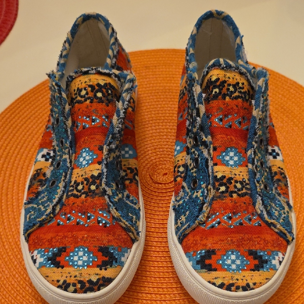 Montana West Multicolor Patterned Sneakers